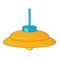 Yellow ceiling lamp icon, cartoon style vector