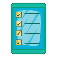 Digital checklist icon, cartoon style vector