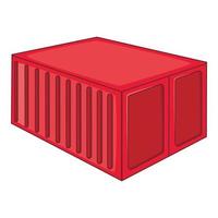 Cargo container icon, cartoon style vector