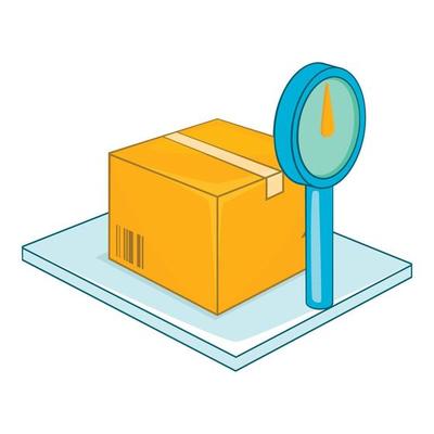 Scales for weighing goods icon, cartoon style
