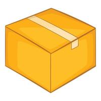 Cardboard box icon, cartoon style vector