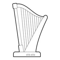 Harp icon, outline style vector