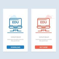 Laptop Hardware Arrow Education  Blue and Red Download and Buy Now web Widget Card Template vector