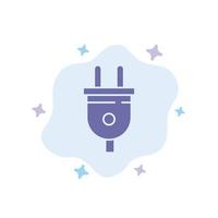 Electric Plug Power Power Plug Blue Icon on Abstract Cloud Background vector