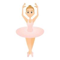 Ballerina standing on toes icon, flat style vector