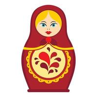 Matrioshka icon, flat style vector