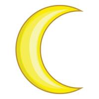 Crescent moon icon, cartoon style vector