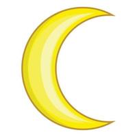 Crescent moon icon, cartoon style vector