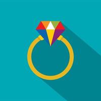 Ring LGBT icon, flat style vector