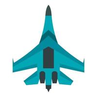 icono de avión militar rápido, estilo plano vector