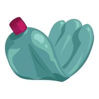 icono de botella de plástico, estilo de dibujos animados vector