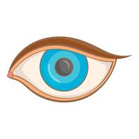 icono de ojo, estilo de dibujos animados vector