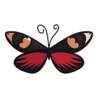 Dark butterfly icon, cartoon style vector