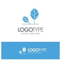 Earth Eco Environment Leaf Nature Blue Solid Logo with place for tagline vector