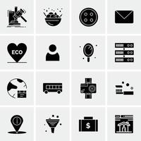 16 iconos universales de negocios vector ilustración de icono creativo para usar en proyectos relacionados con la web y dispositivos móviles