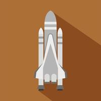 Space shuttle icon, flat style vector