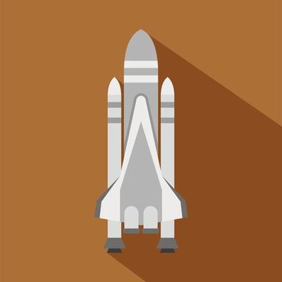 Space shuttle icon, flat style