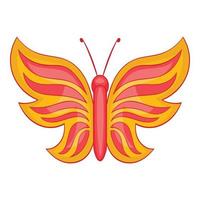 icono de mariposa roja, estilo de dibujos animados vector