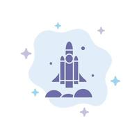 Launcher Rocket Spaceship Transport Usa Blue Icon on Abstract Cloud Background vector