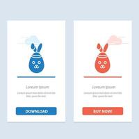 Rabbit Easter Bunny  Blue and Red Download and Buy Now web Widget Card Template vector