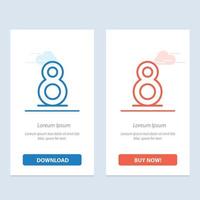 Eight 8th 8   Blue and Red Download and Buy Now web Widget Card Template vector