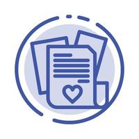 File Love Heart Wedding Blue Dotted Line Line Icon vector