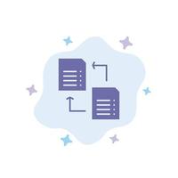 archivo de datos compartir ciencia icono azul sobre fondo de nube abstracta vector