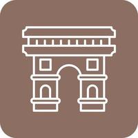 Arc De Triomphe Line Round Corner Background Icons vector
