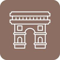 Arc De Triomphe Line Round Corner Background Icons vector