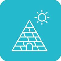 Pyramid Line Round Corner Background Icons vector