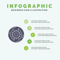 solución negocio empresa finanzas estructura sólido icono infografía 5 pasos presentación antecedentes vector