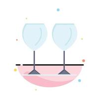 Glass Glasses Drink Hotel Abstract Flat Color Icon Template vector