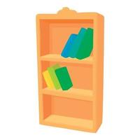 Bookcase icon, cartoon style vector