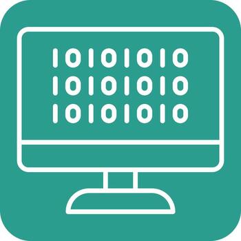 iconos de fondo de esquina redonda de línea de código binario vector