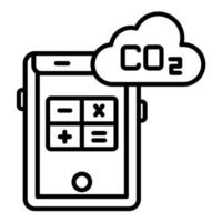Gas Emissions Calculator Line Icon vector