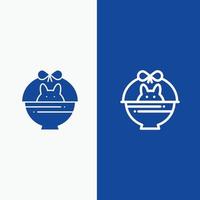 Basket Cart Baby Nature Line and Glyph Solid icon Blue banner Line and Glyph Solid icon Blue banner vector