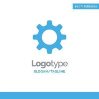 Cog Setting Gear Blue Solid Logo Template Place for Tagline vector