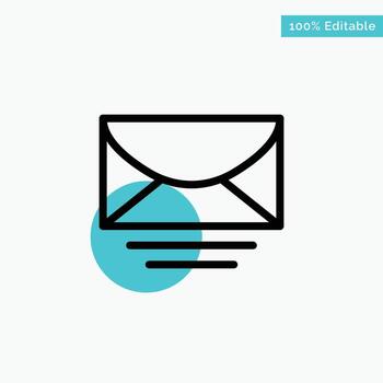 Mail Email Message Global turquoise highlight circle point Vector icon