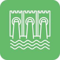 Dam Line Round Corner Background Icons vector