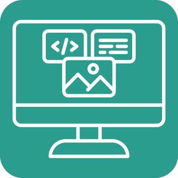 iconos de fondo de esquina redonda de línea de diseño web vector