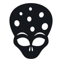 icono de cabeza alienígena extraterrestre, estilo simple vector
