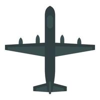 avión grande con icono de misiles, estilo plano vector