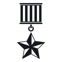 Medal star icon, simple style vector