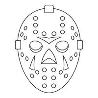 Goalkeeper mask icon, outline style vector