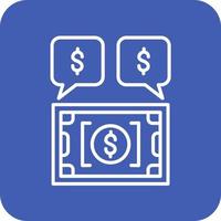 Money Discussion Line Round Corner Background Icons vector