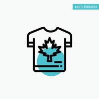 Shirt Autumn Canada Leaf Maple turquoise highlight circle point Vector icon