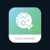 Germs Laboratory Magnifier Science Mobile App Button Android and IOS Glyph Version vector