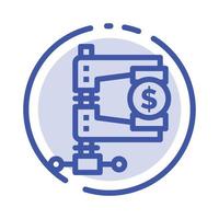 Business Finance Income Market Reform Blue Dotted Line Line Icon vector