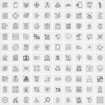 100 iconos de negocios para web y material impreso vector