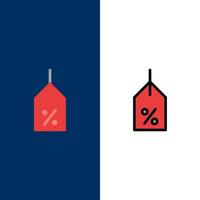 Tag Label Off Logistic  Icons Flat and Line Filled Icon Set Vector Blue Background